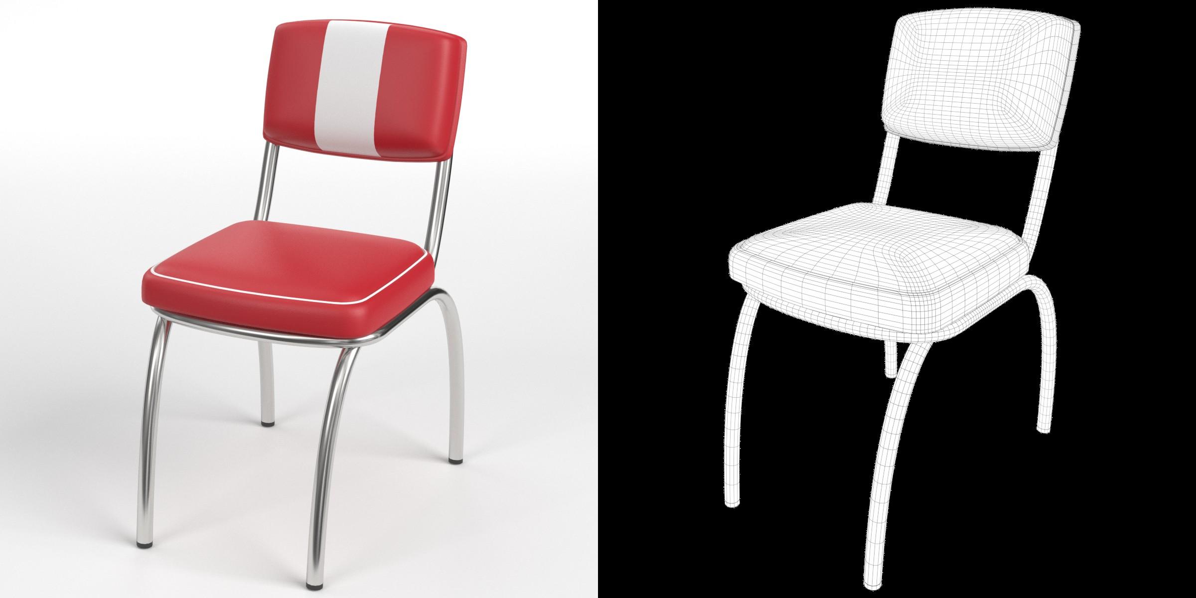 3D-Modell - Retro-Dinerstuhl