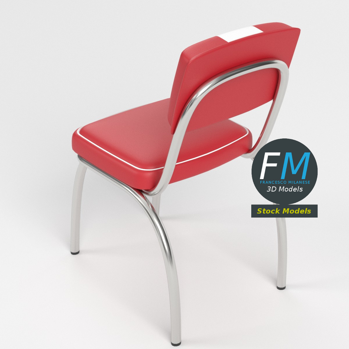 3D-Modell - Retro-Dinerstuhl - 02
