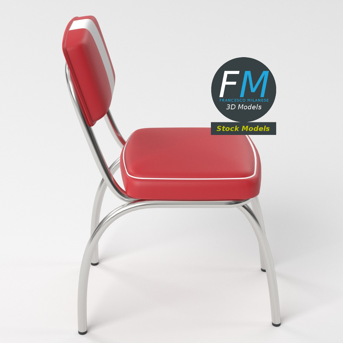 3D-Modell - Retro-Dinerstuhl - 05