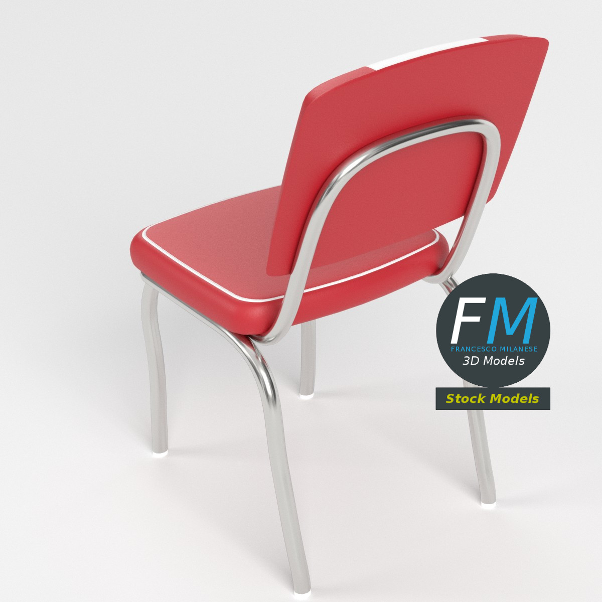 3D-Modell - Retro-Dinerstuhl - 02