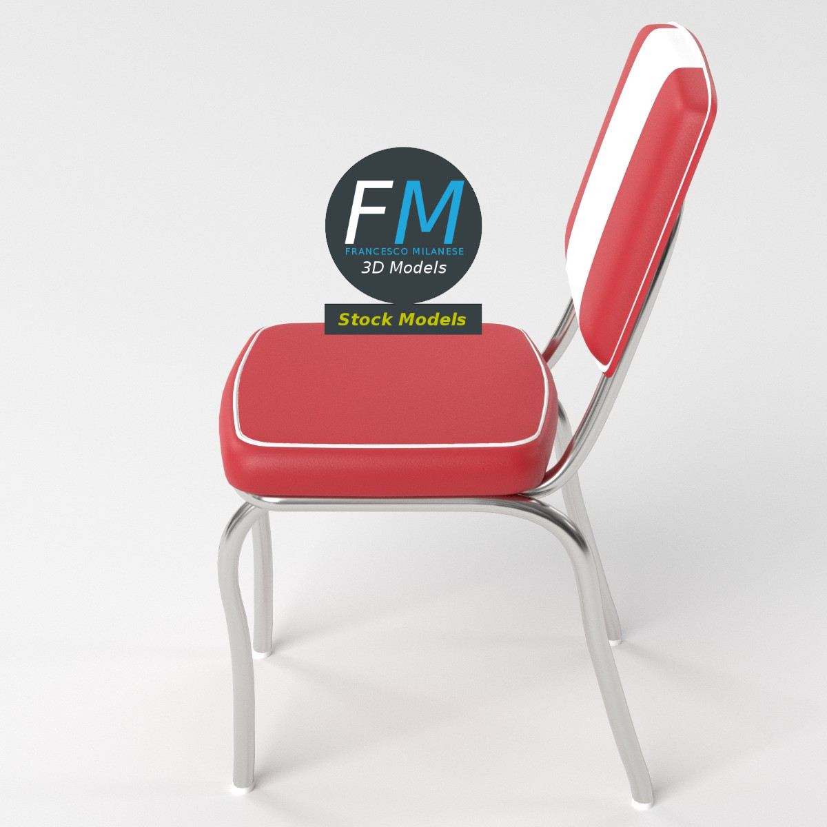 3D-Modell - Retro-Dinerstuhl - 05