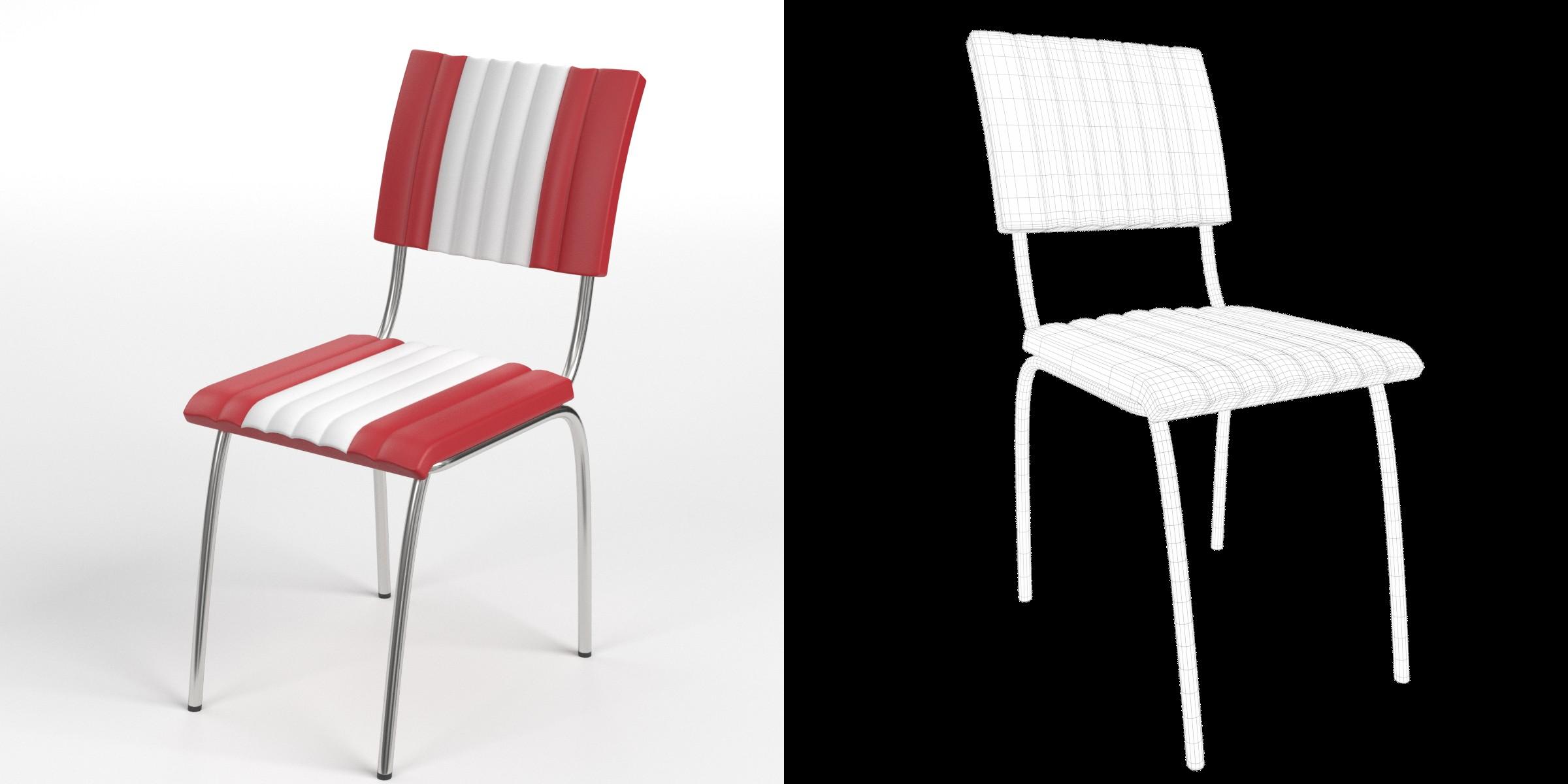 3D-Modell - Retro-Dinerstuhl
