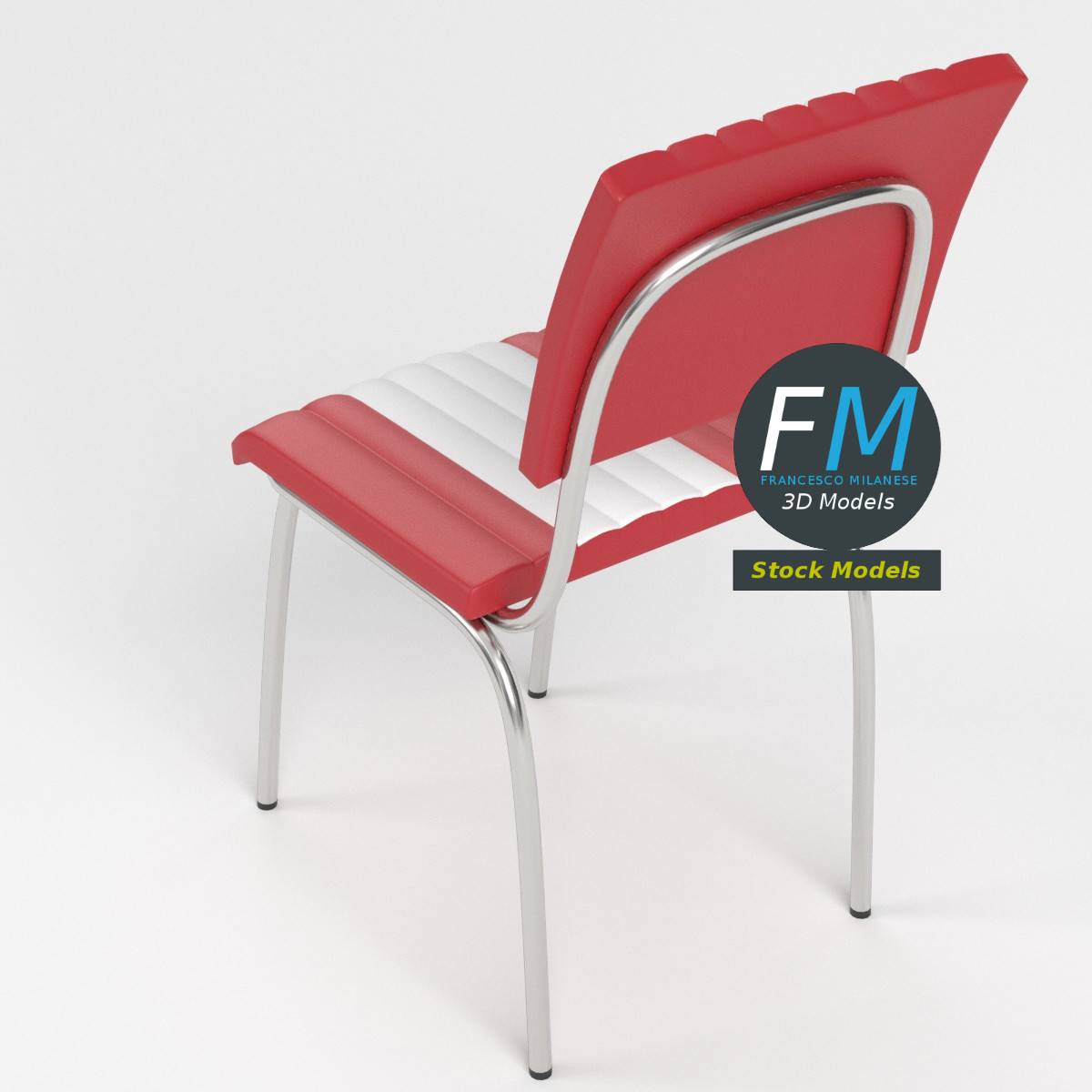 3D-Modell - Retro-Dinerstuhl - 02