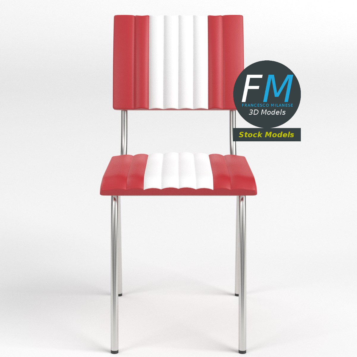 3D-Modell - Retro-Dinerstuhl - 03
