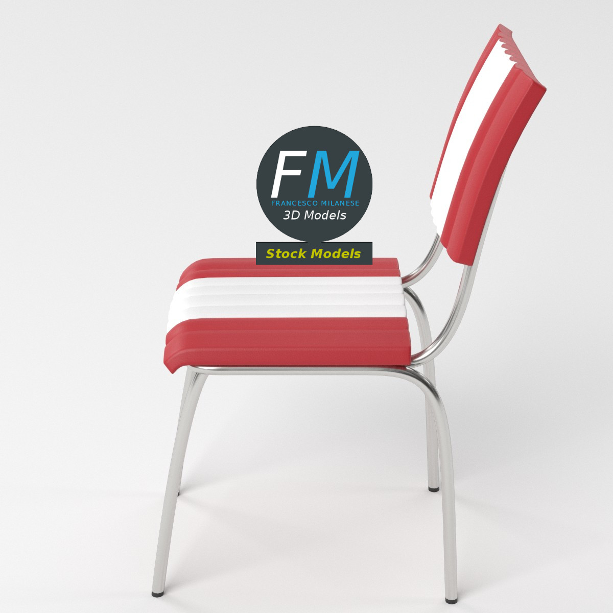3D-Modell - Retro-Dinerstuhl - 05