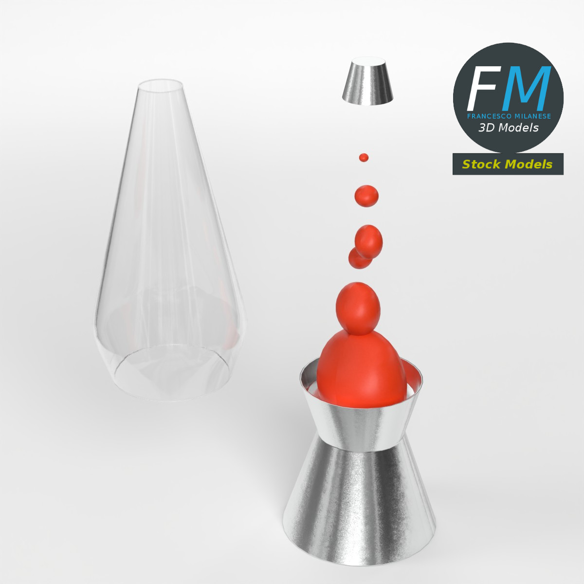3D-Modell - Retro-Flüssigkeitsbewegungslampe - 02