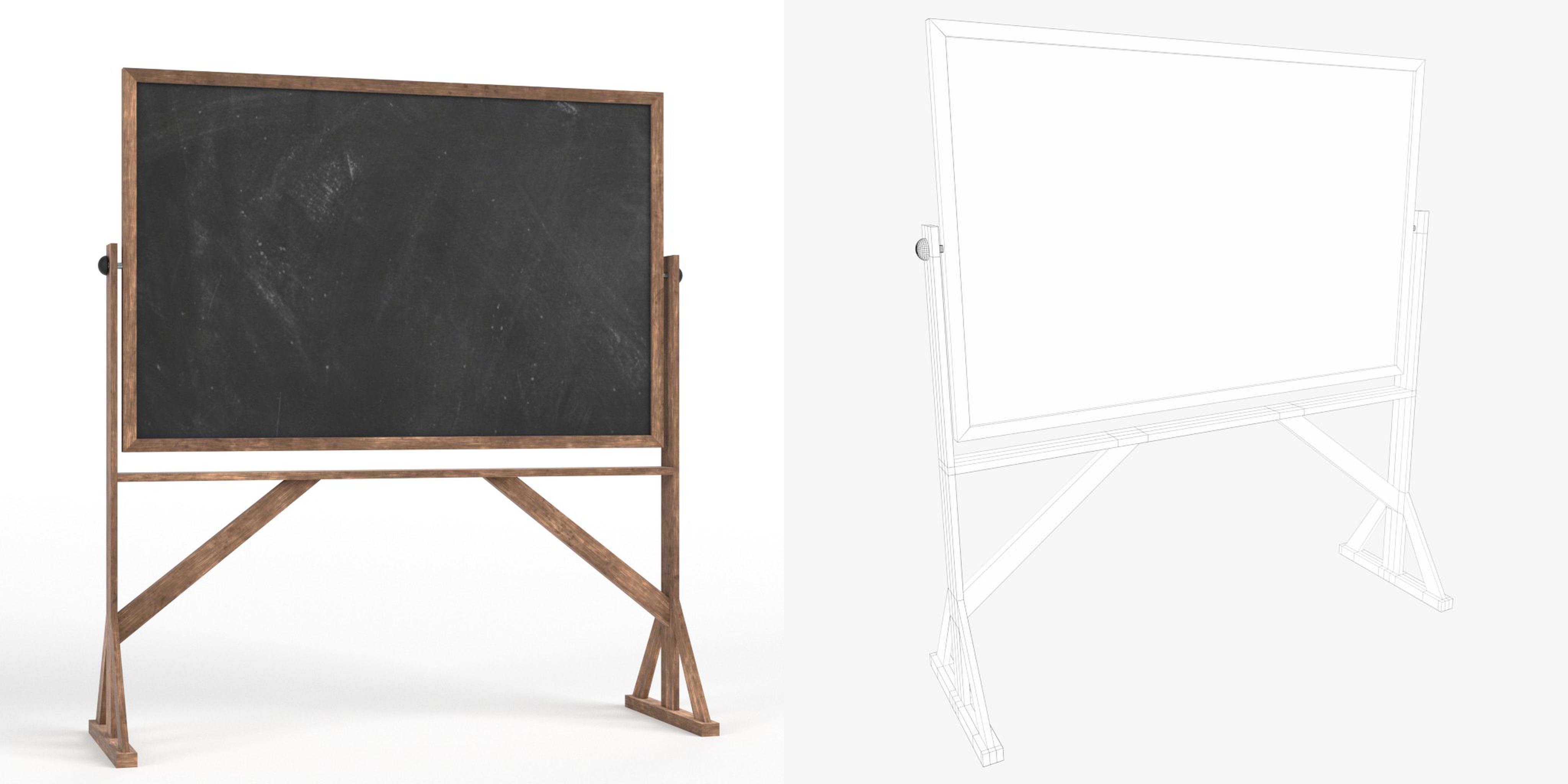 3D-Modell - Freistehende Wendbare Schultafel