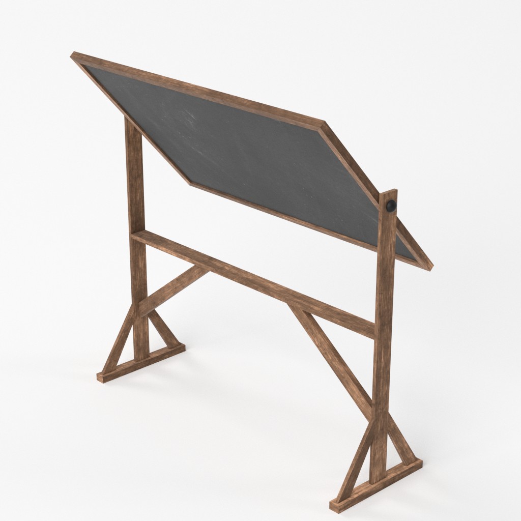 3D-Modell - Freistehende Wendbare Schultafel - 05