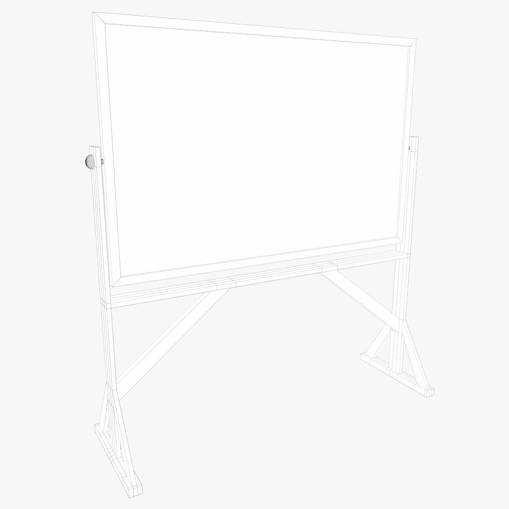 3D-Modell - Freistehende Wendbare Schultafel - 07