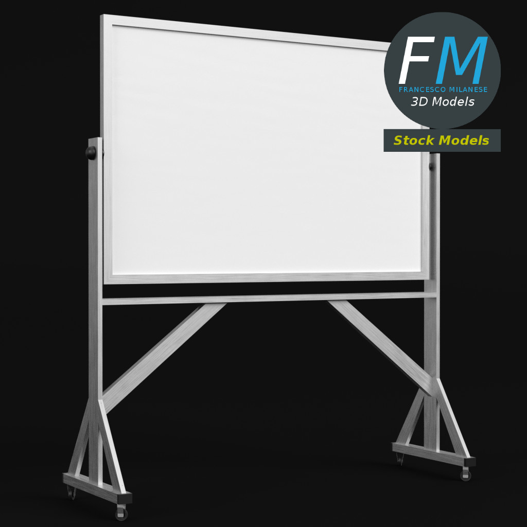 3D-Modell - Freistehendes Wendbares Whiteboard - 01