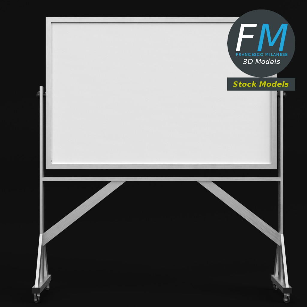 3D-Modell - Freistehendes Wendbares Whiteboard - 03