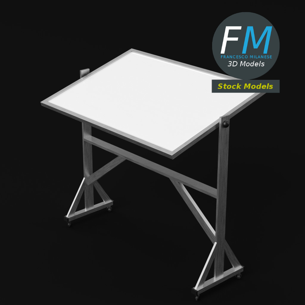 3D-Modell - Freistehendes Wendbares Whiteboard - 05