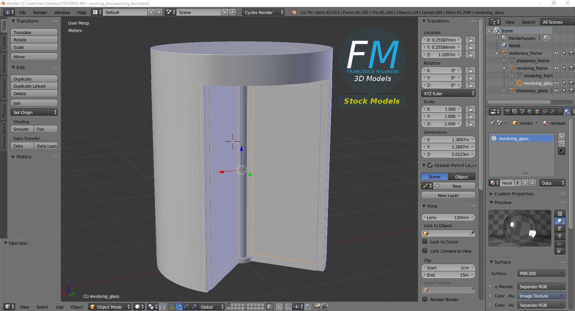 3D-Modell - Drehtür - 09