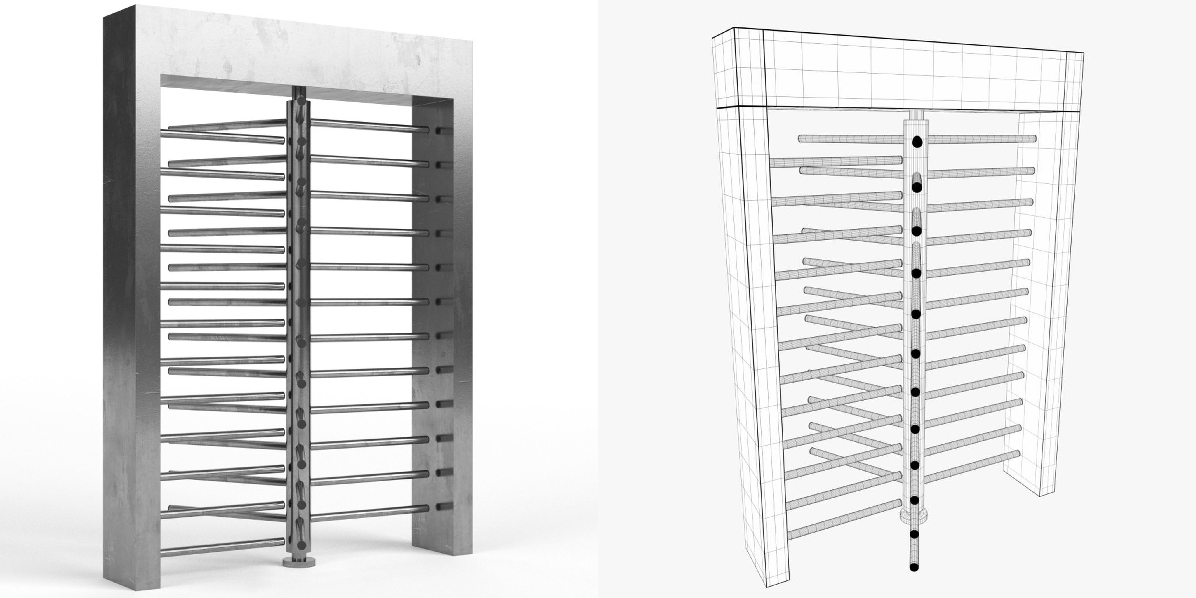 3D-Modell - Drehkreuztor