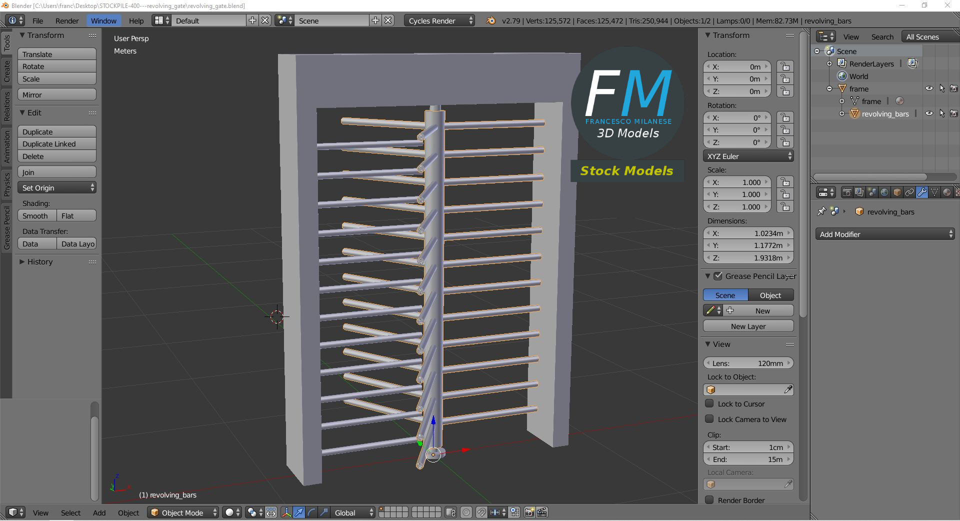 3D-Modell - Drehkreuztor - 09