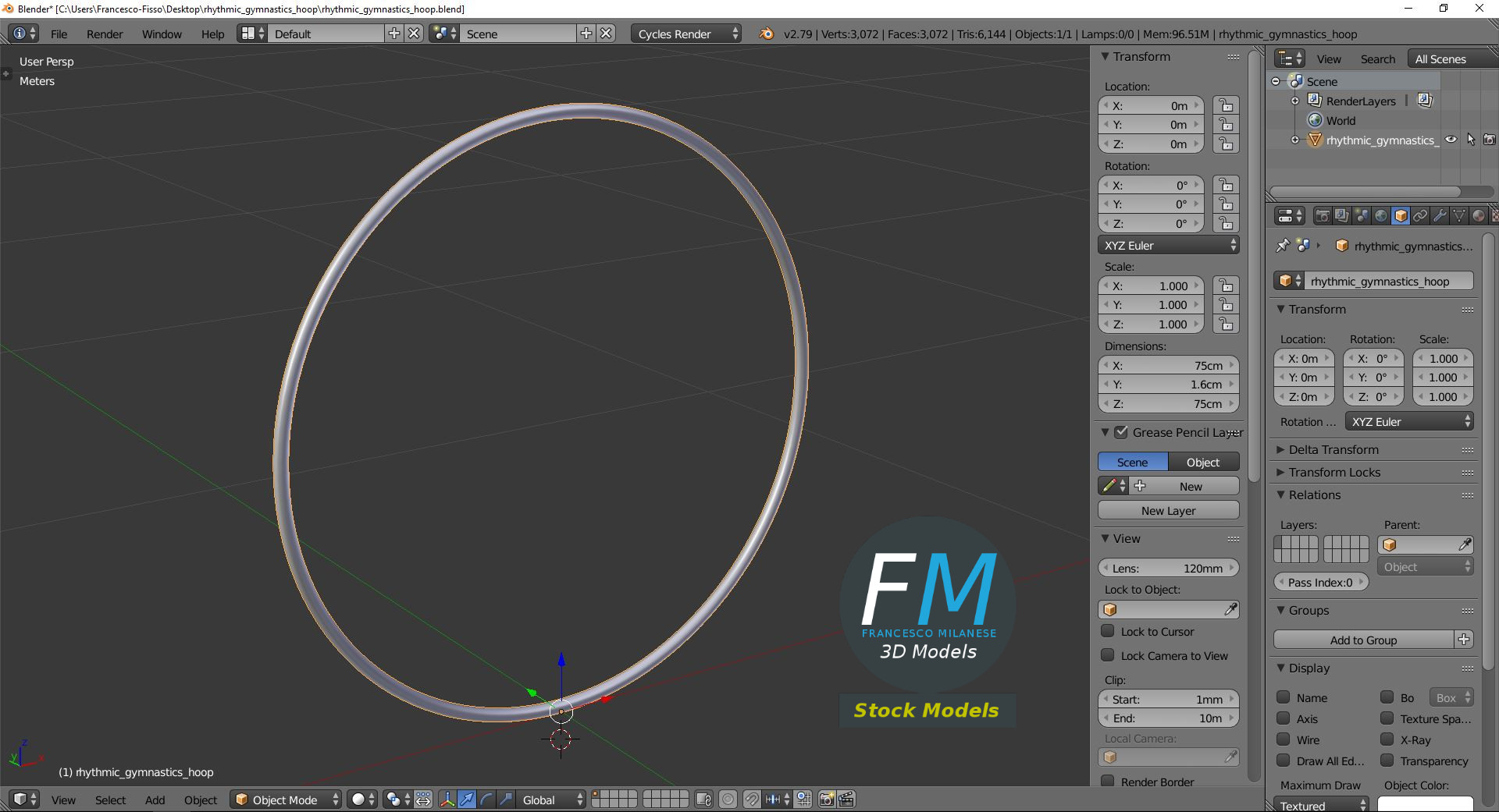 3D-Modell - Reifen für Rhythmische Sportgymnastik - 09