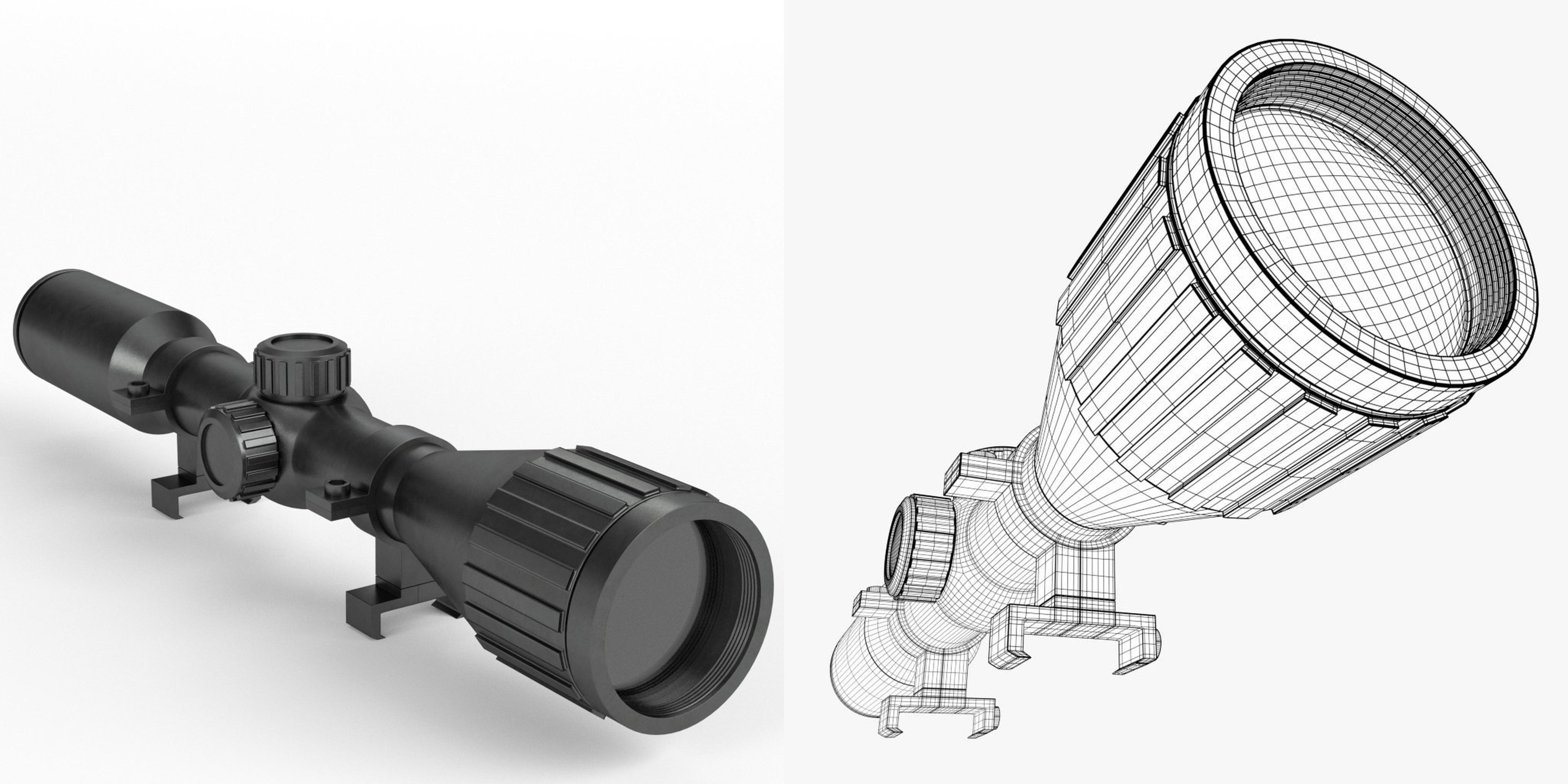 3D-Modell - Zielfernrohr für Gewehr