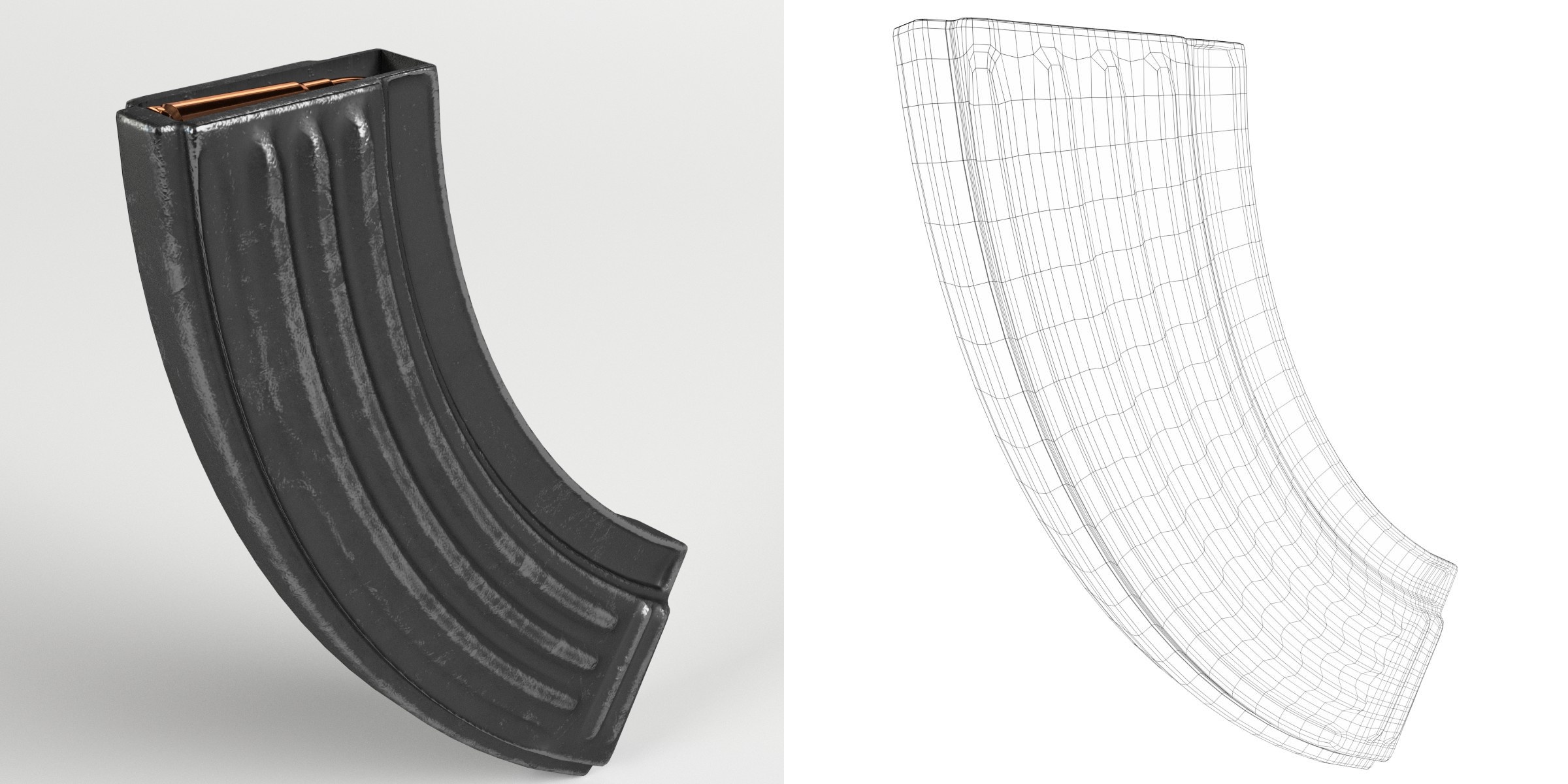 3D-Modell - Stahlmagazin für Gewehr