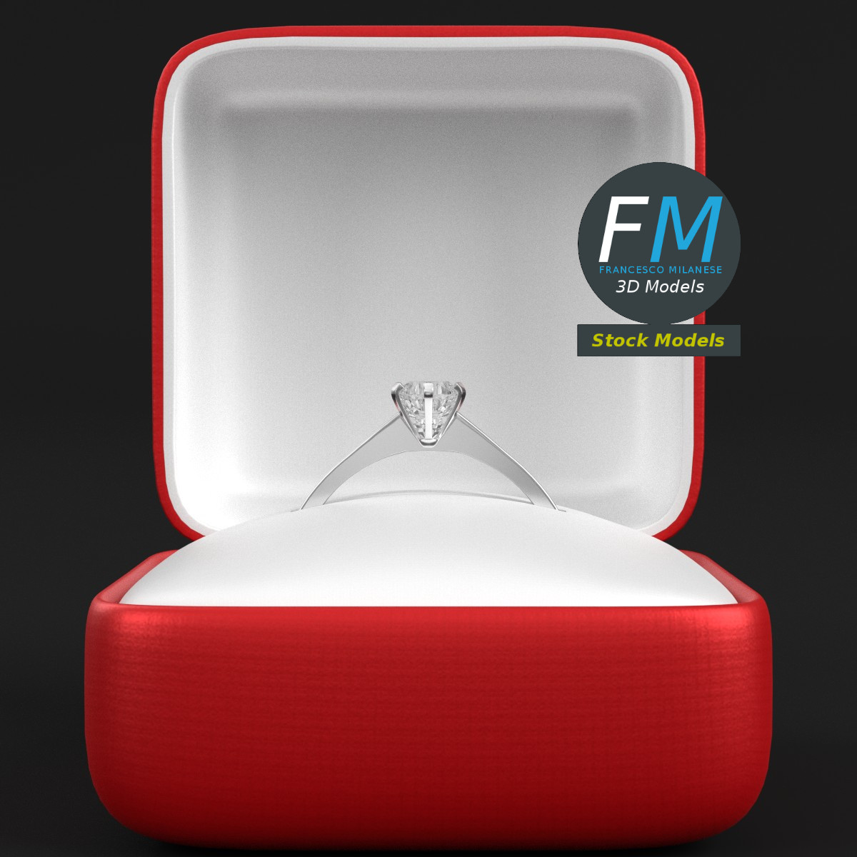 3D-Modell - Ringetui mit Diamantring - 03
