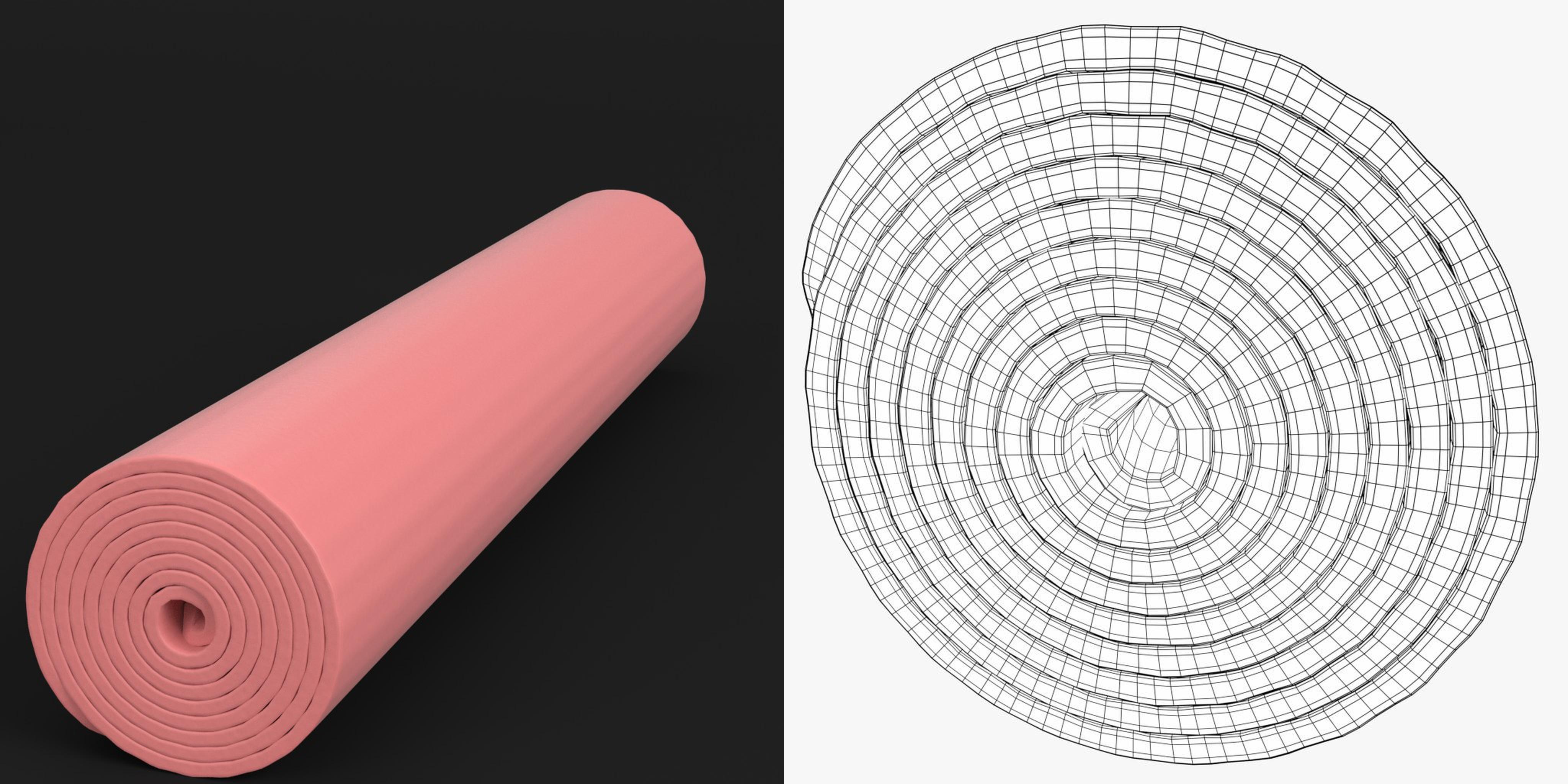 3D-Modell - Aufgerollte Yogamatte