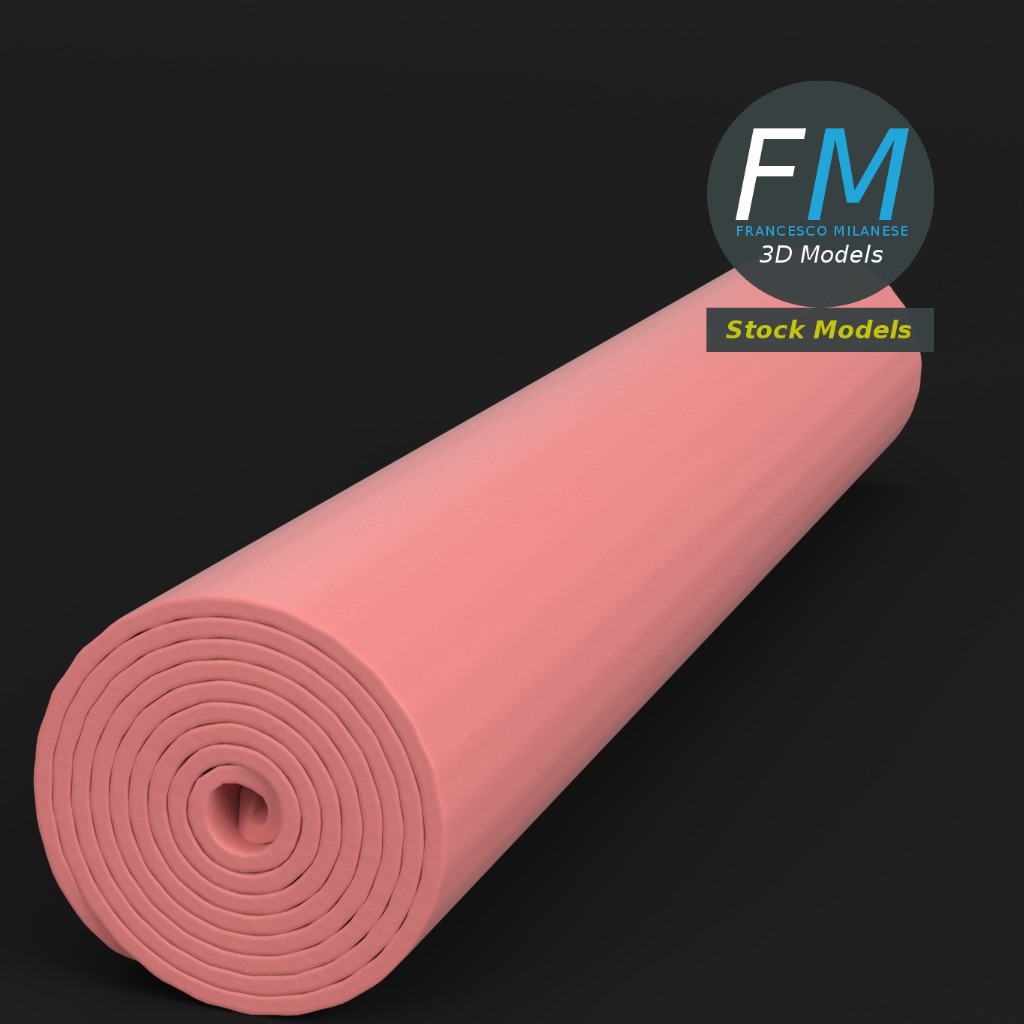 3D-Modell - Aufgerollte Yogamatte - 01