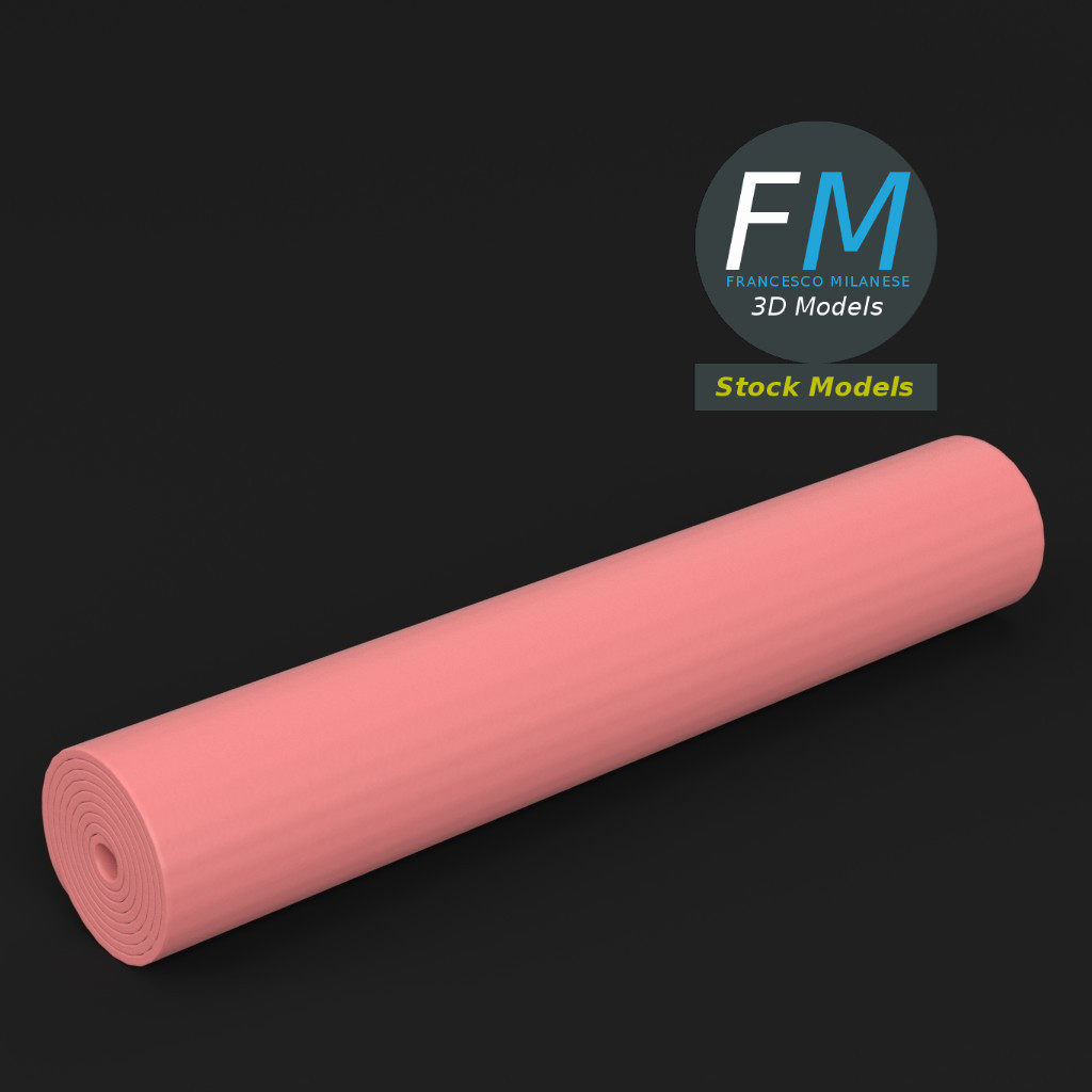 3D-Modell - Aufgerollte Yogamatte - 02