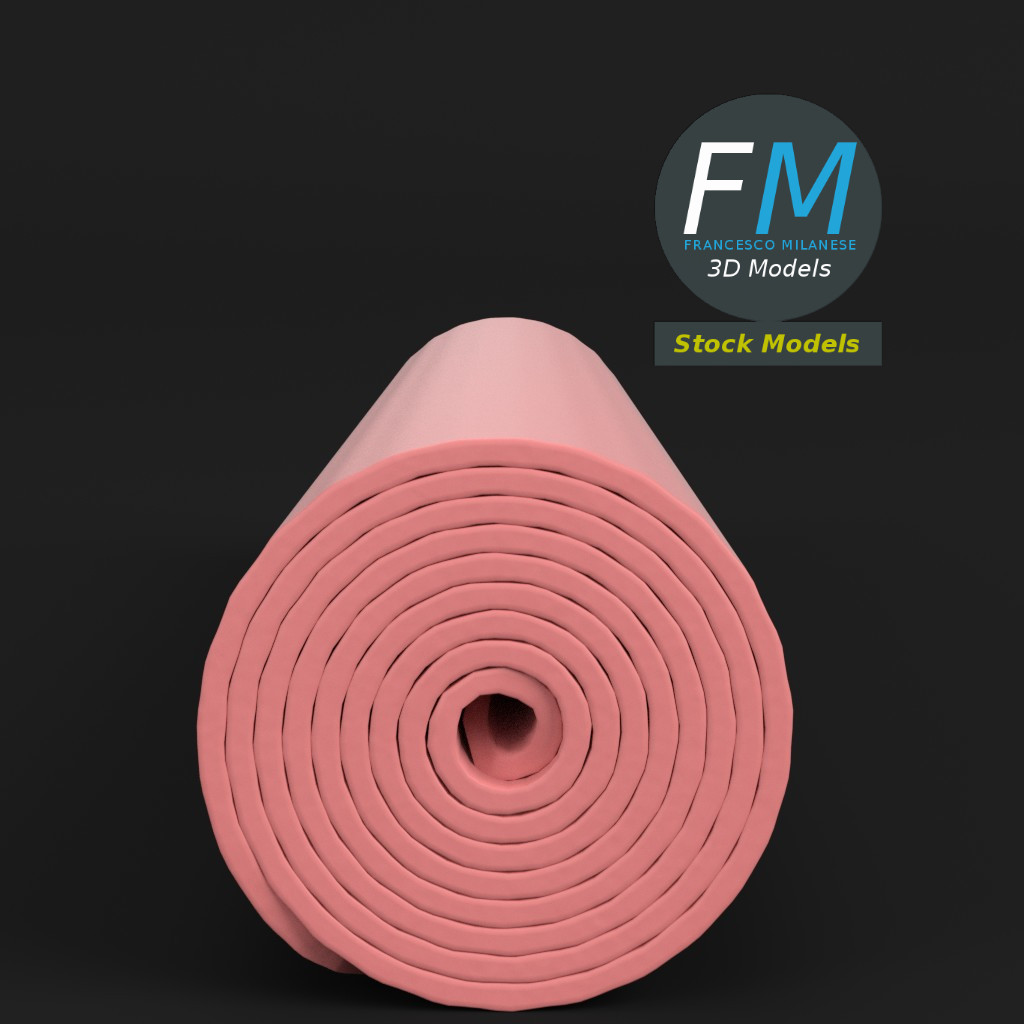 3D-Modell - Aufgerollte Yogamatte - 03