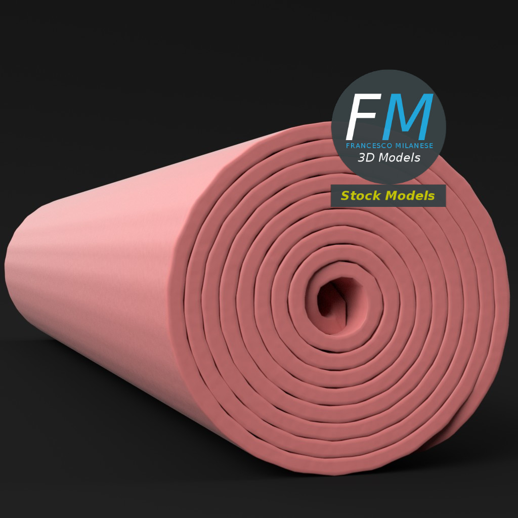 3D-Modell - Aufgerollte Yogamatte - 05