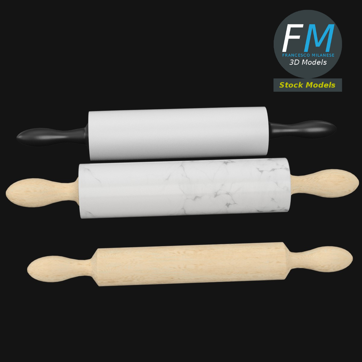 3D-Modell - Nudelhölzer - 02