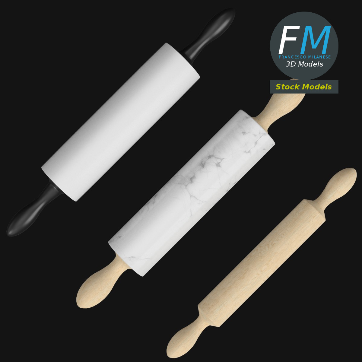 3D-Modell - Nudelhölzer - 06