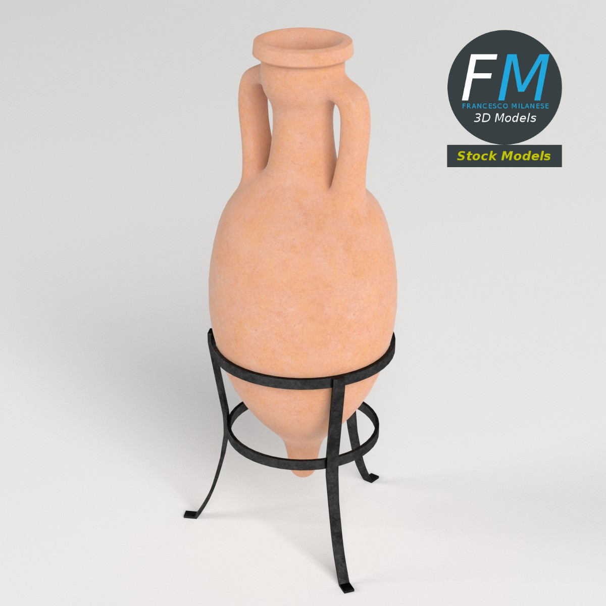 3D-Modell - Römische Amphore auf Ständer - 02