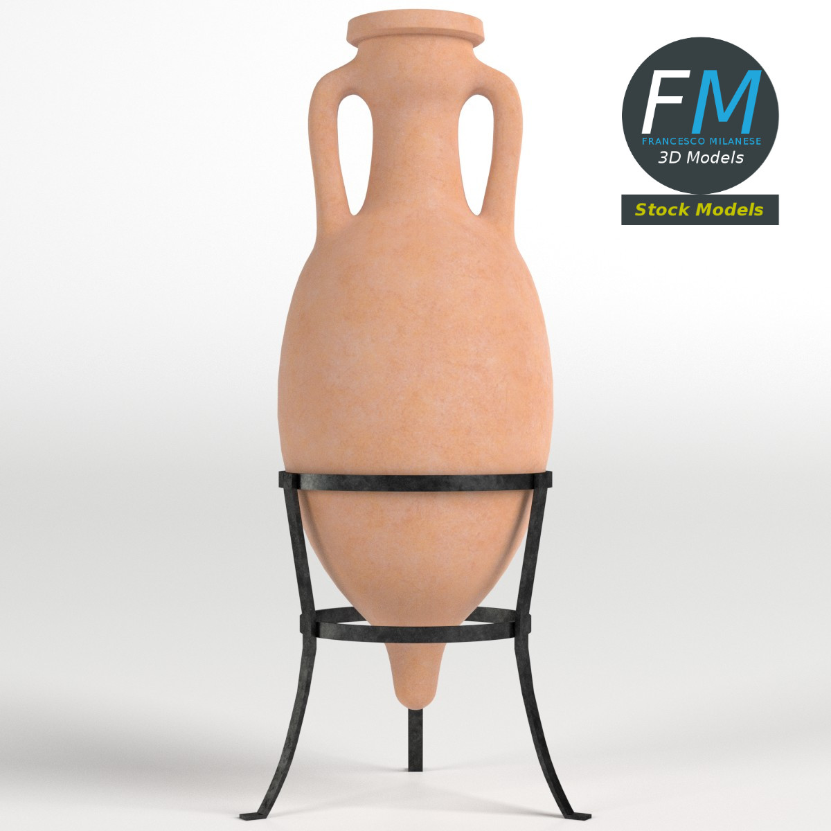 3D-Modell - Römische Amphore auf Ständer - 03