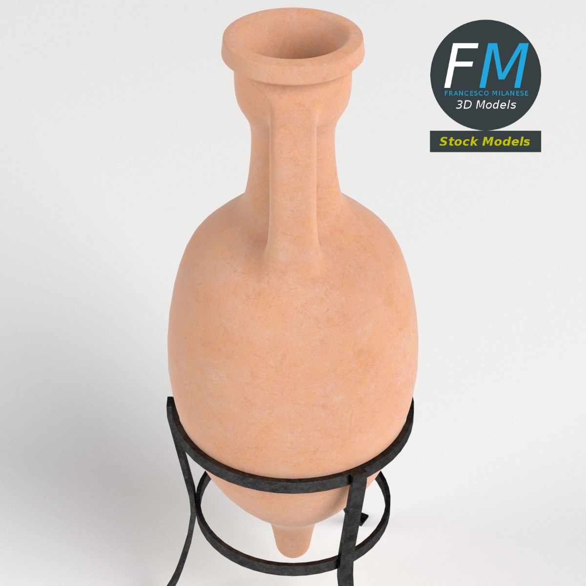 3D-Modell - Römische Amphore auf Ständer - 04