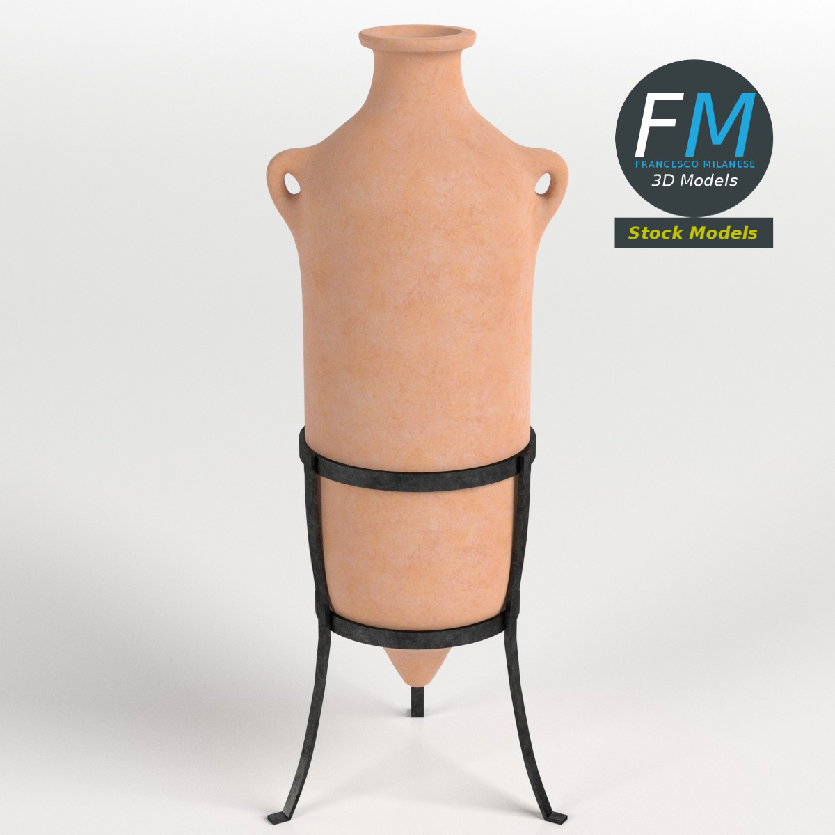 3D-Modell - Römische Amphore auf Ständer - 01