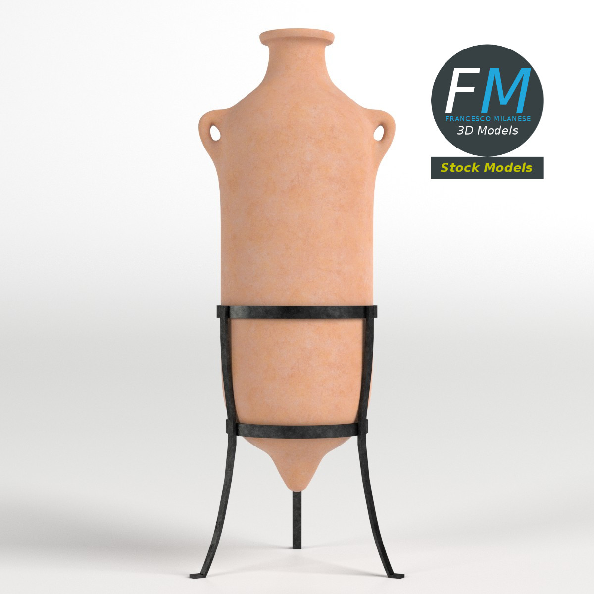 3D-Modell - Römische Amphore auf Ständer - 03