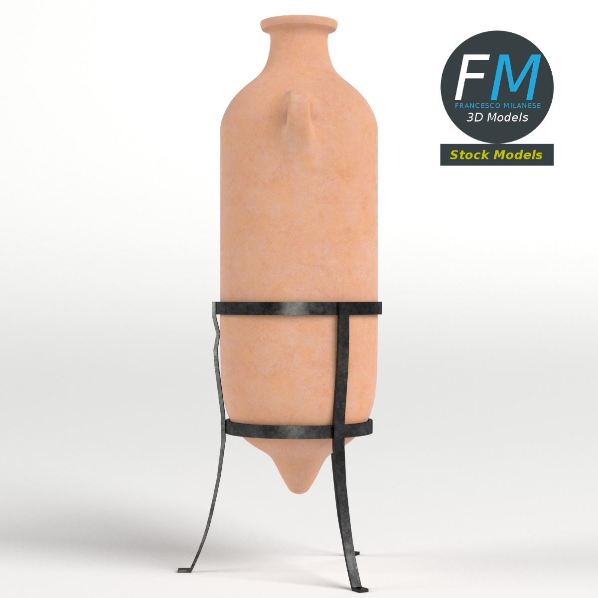 3D-Modell - Römische Amphore auf Ständer - 04