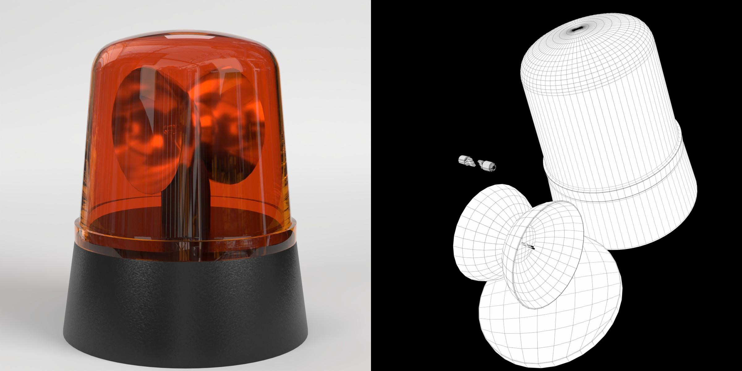 3D-Modell - Rotierende Warnleuchte