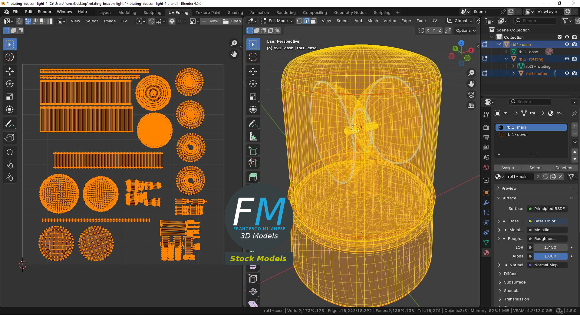 3D-Modell - Rotierende Warnleuchte - 10