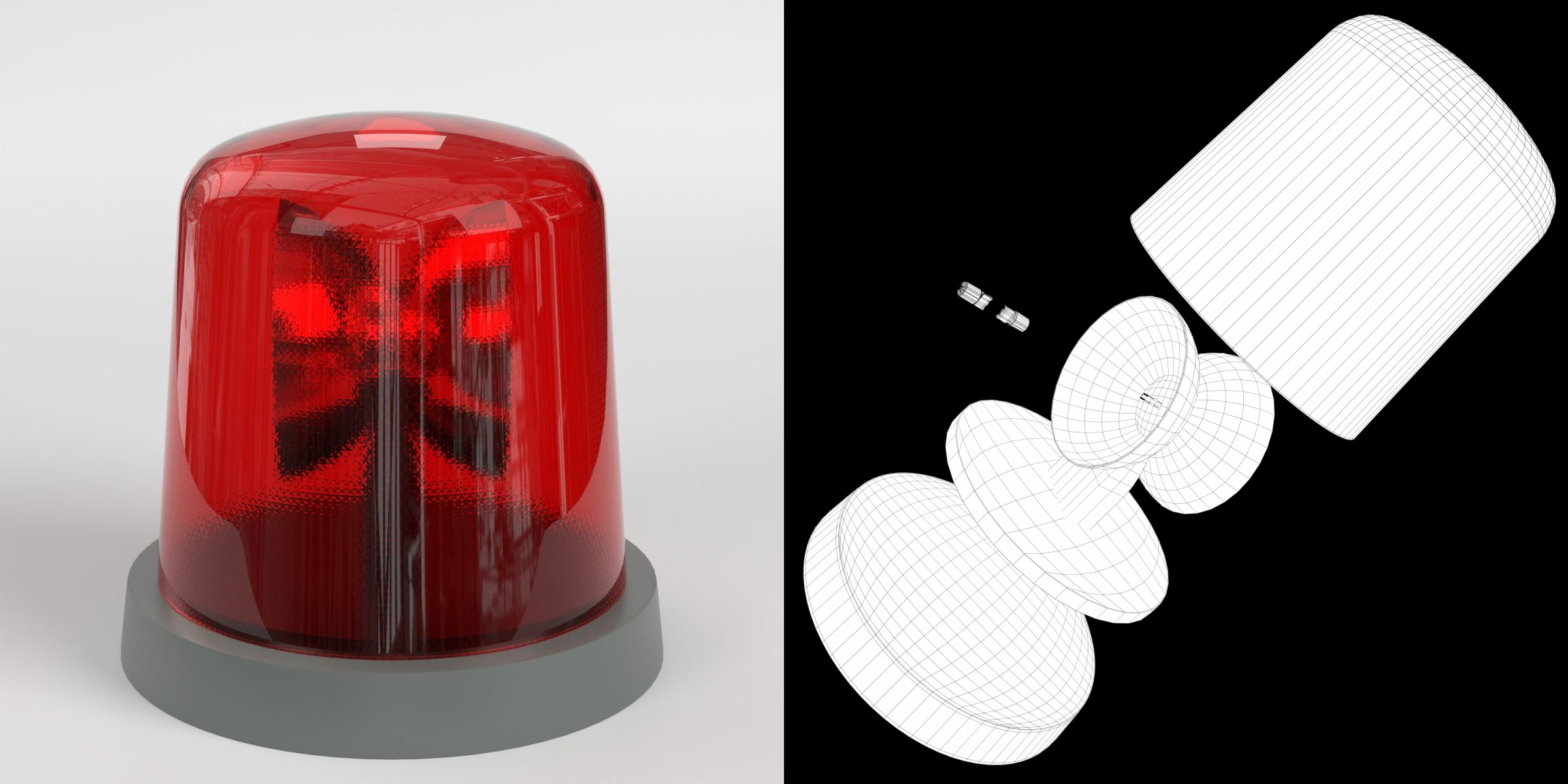 3D-Modell - Rotierende Warnleuchte