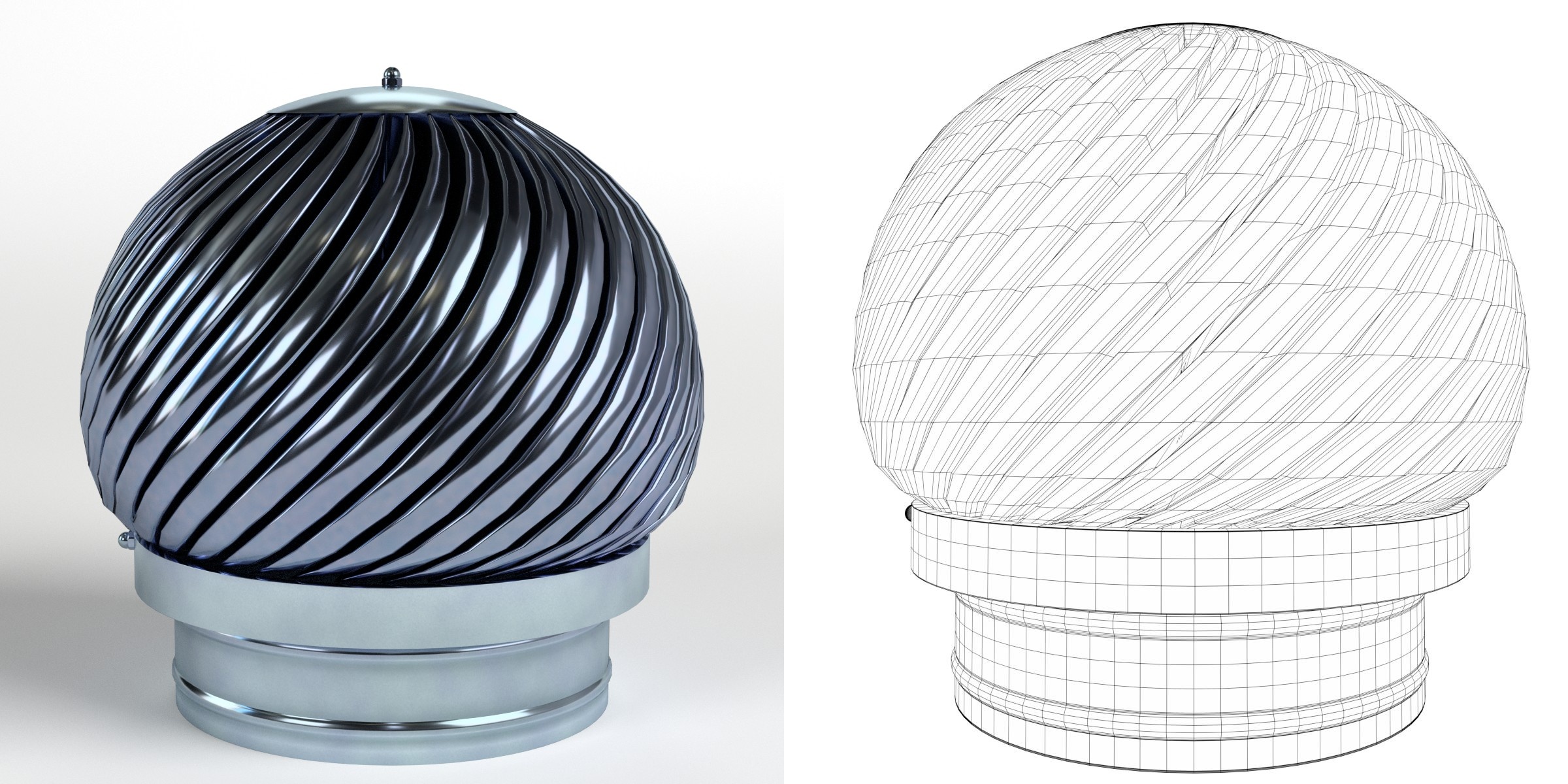 3D-Modell - Drehbarer Schornsteinaufsatz