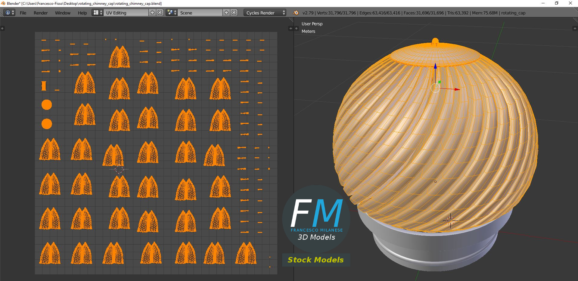 3D-Modell - Drehbarer Schornsteinaufsatz - 10