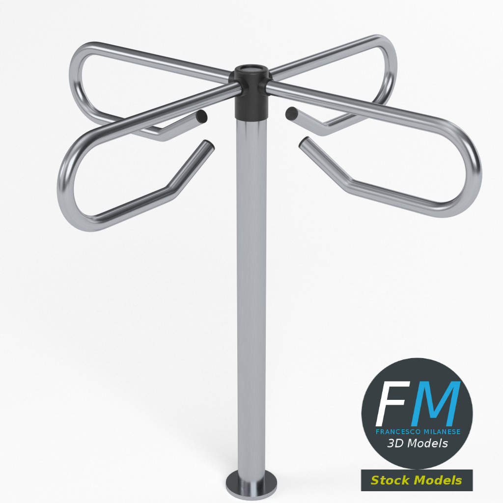 3D-Modell - Drehbares Drehkreuz - 01