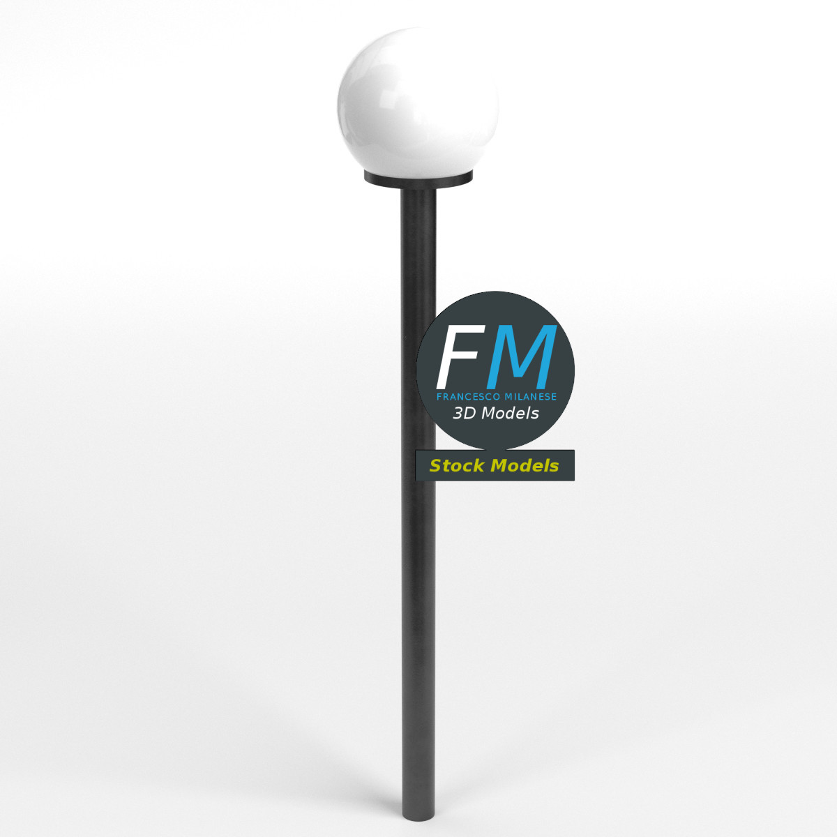3D-Modell - Kugelförmige Gartenleuchte - 01