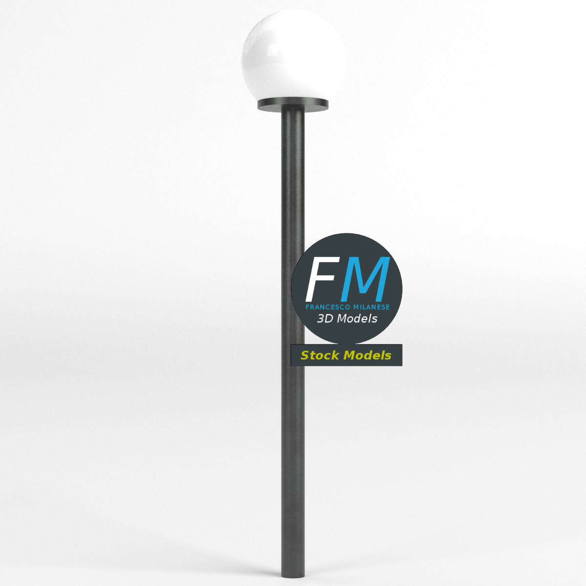 3D-Modell - Kugelförmige Gartenleuchte - 03