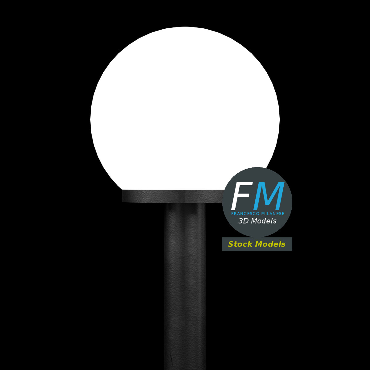 3D-Modell - Kugelförmige Gartenleuchte - 04