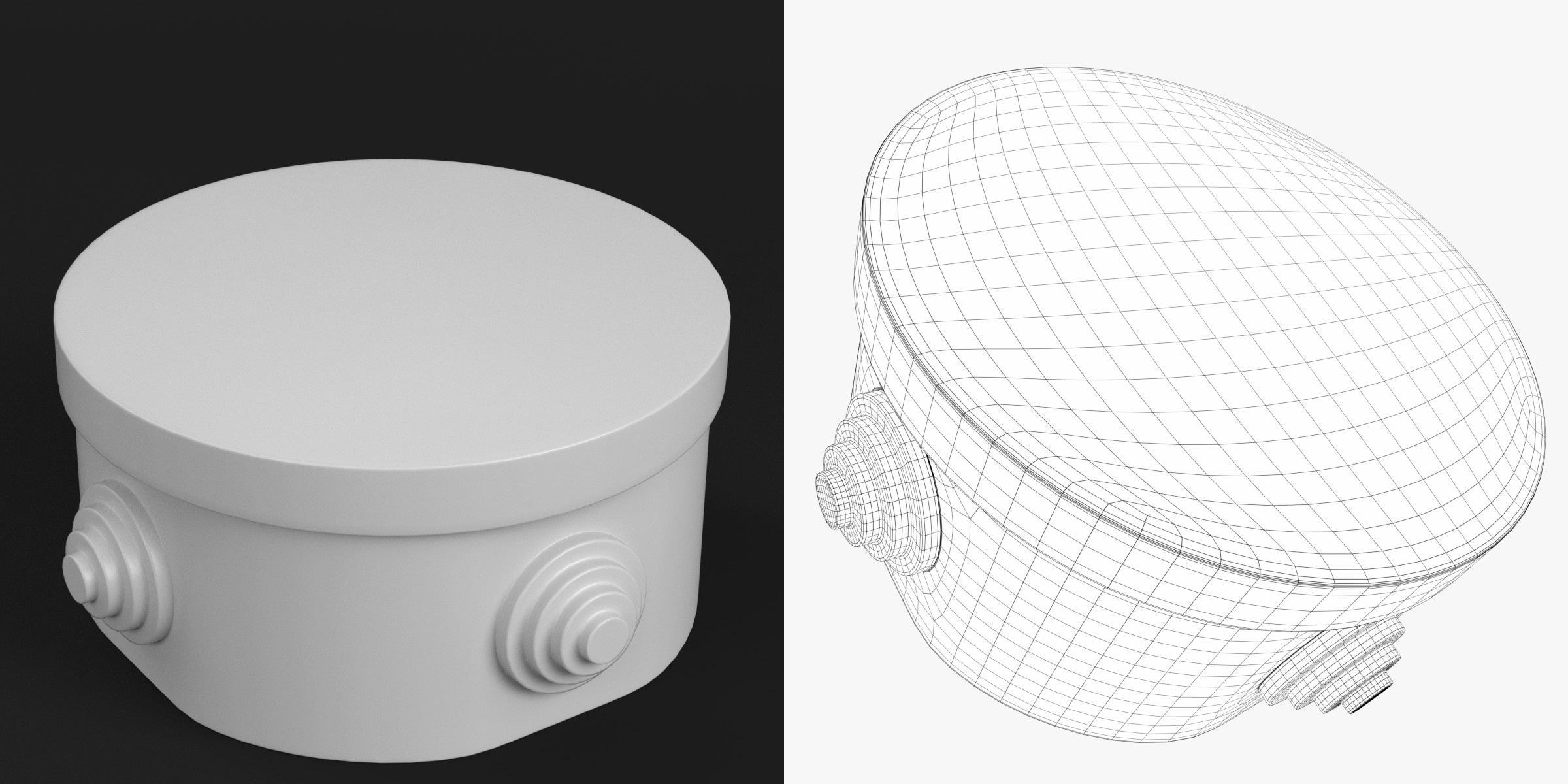 3D-Modell - Runde Abzweigdose