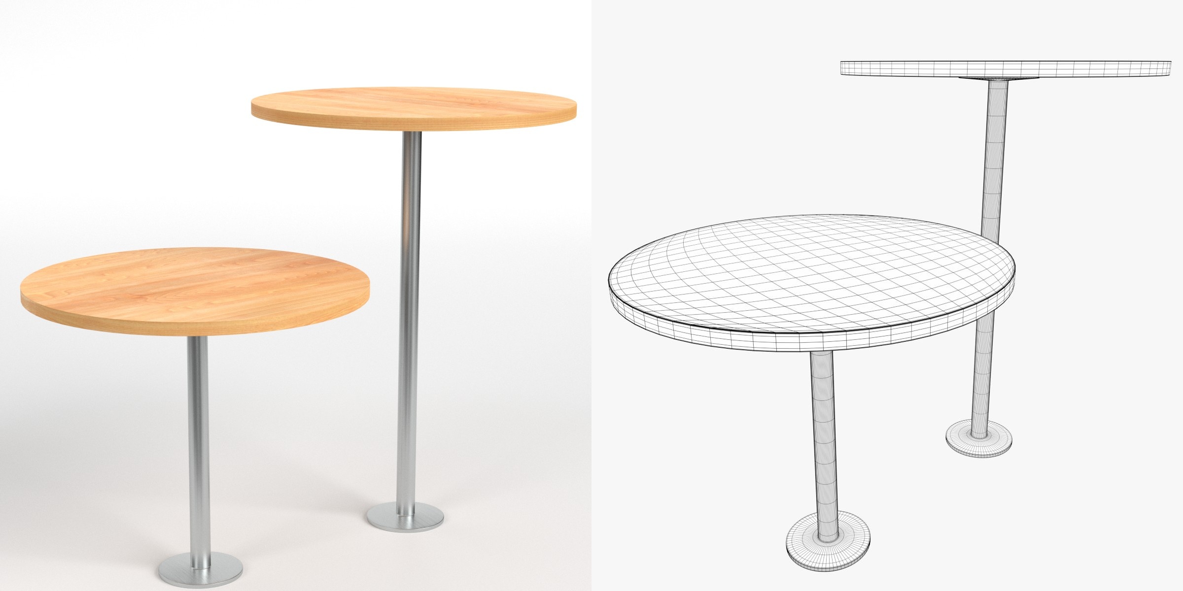 3D-Modell - Runde Stehtische