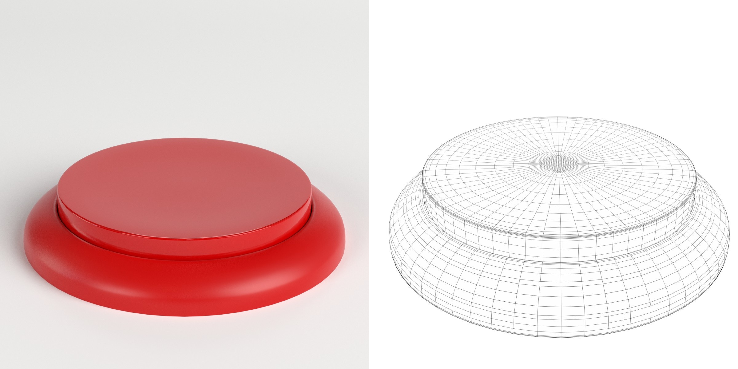 3D-Modell - Runder Druckknopf