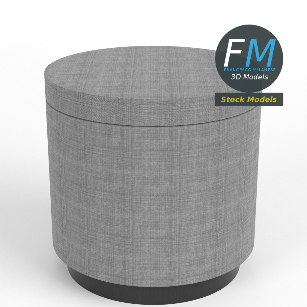 3D-Modell - Runder Fußhocker - 01