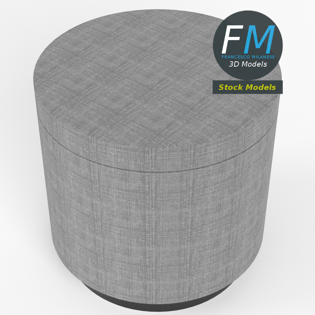 3D-Modell - Runder Fußhocker - 02